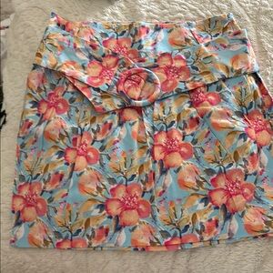 Floral Women's Skirt in Blue and Pink